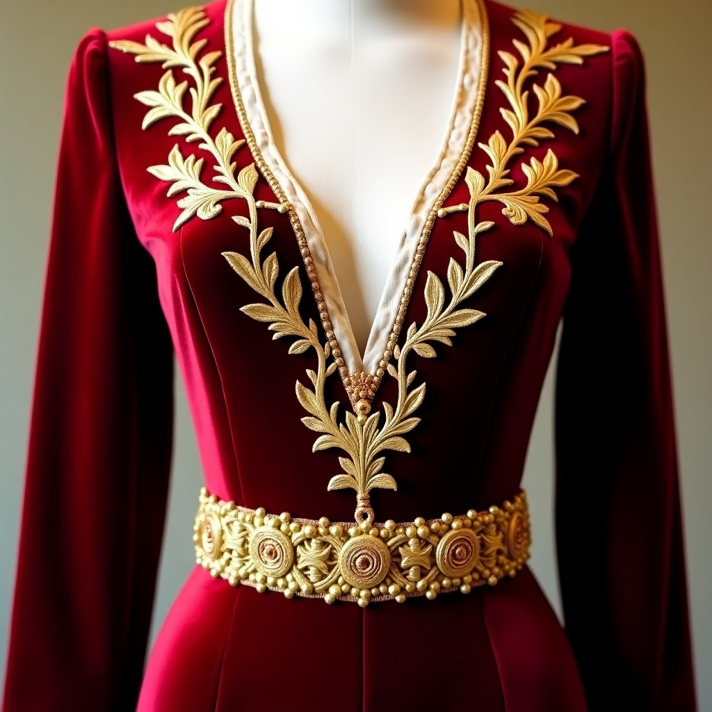 Imperial Blossom Court Neck Dress