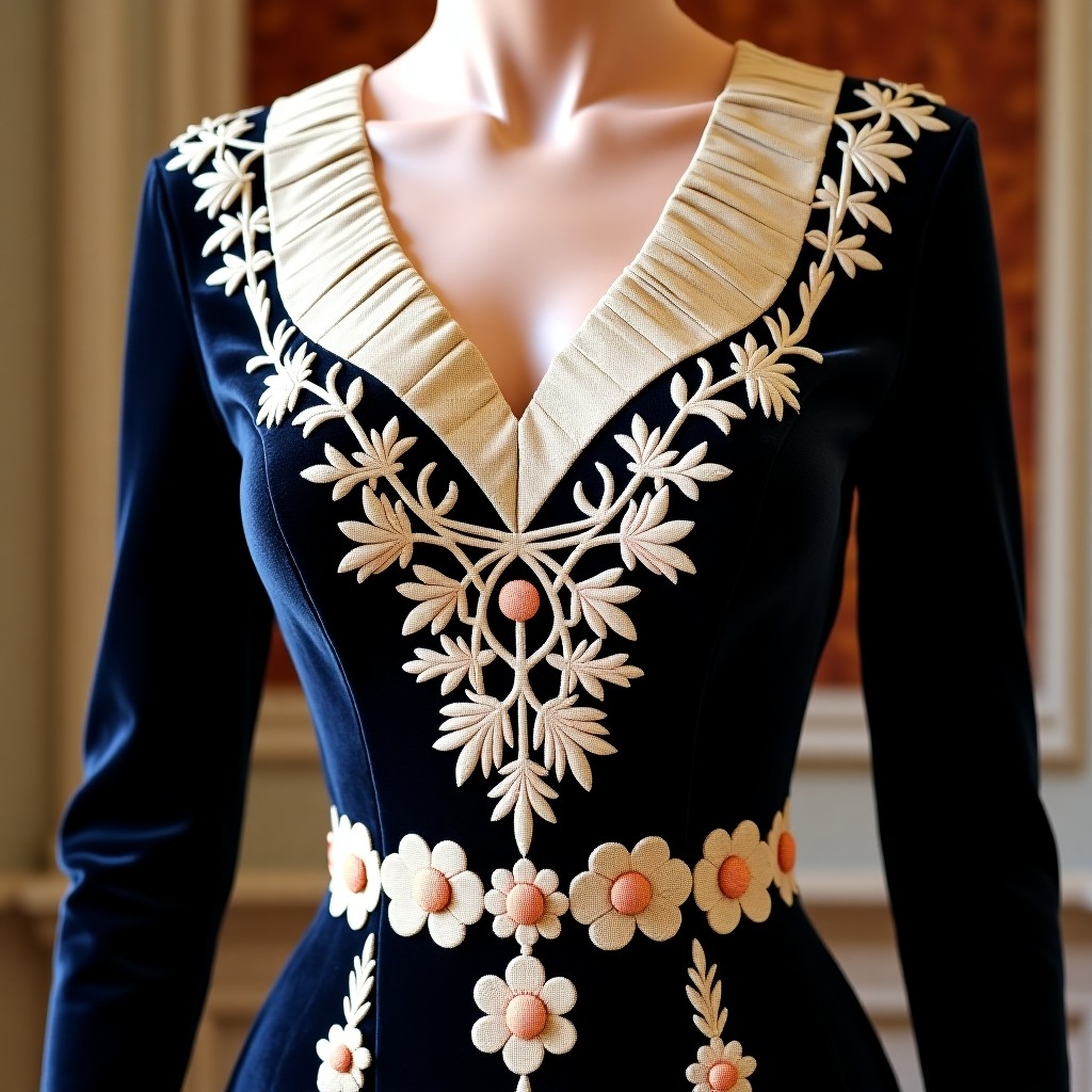 Royal Empress Floral Neck Gown