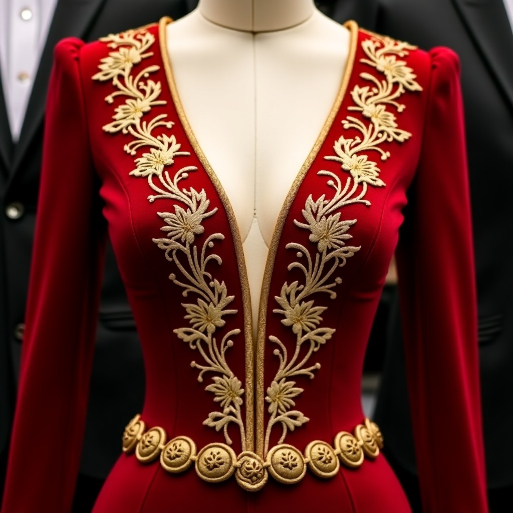 Royal Heritage Floral Embroidery Dress