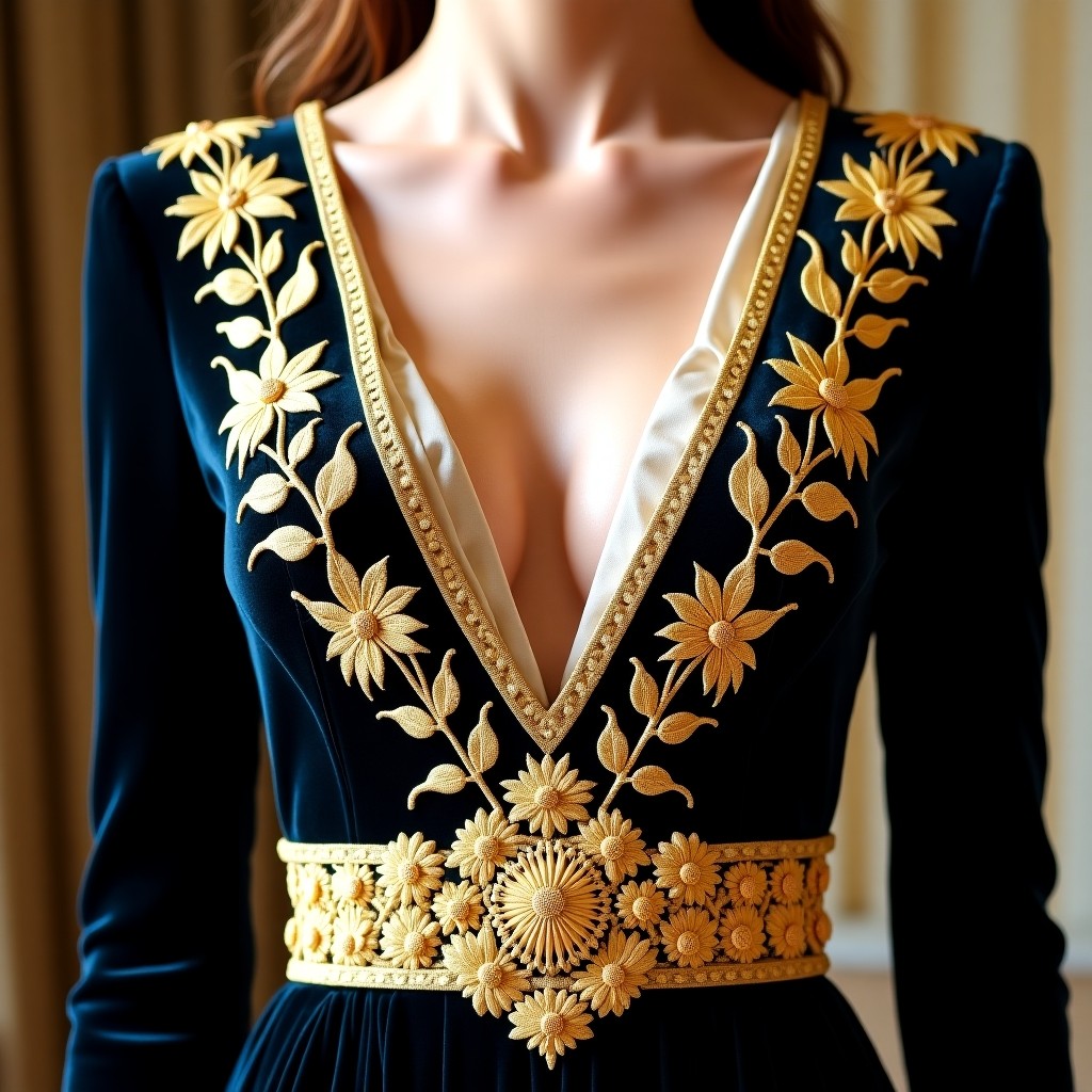 Royal Court Blossom Embroidered Gown