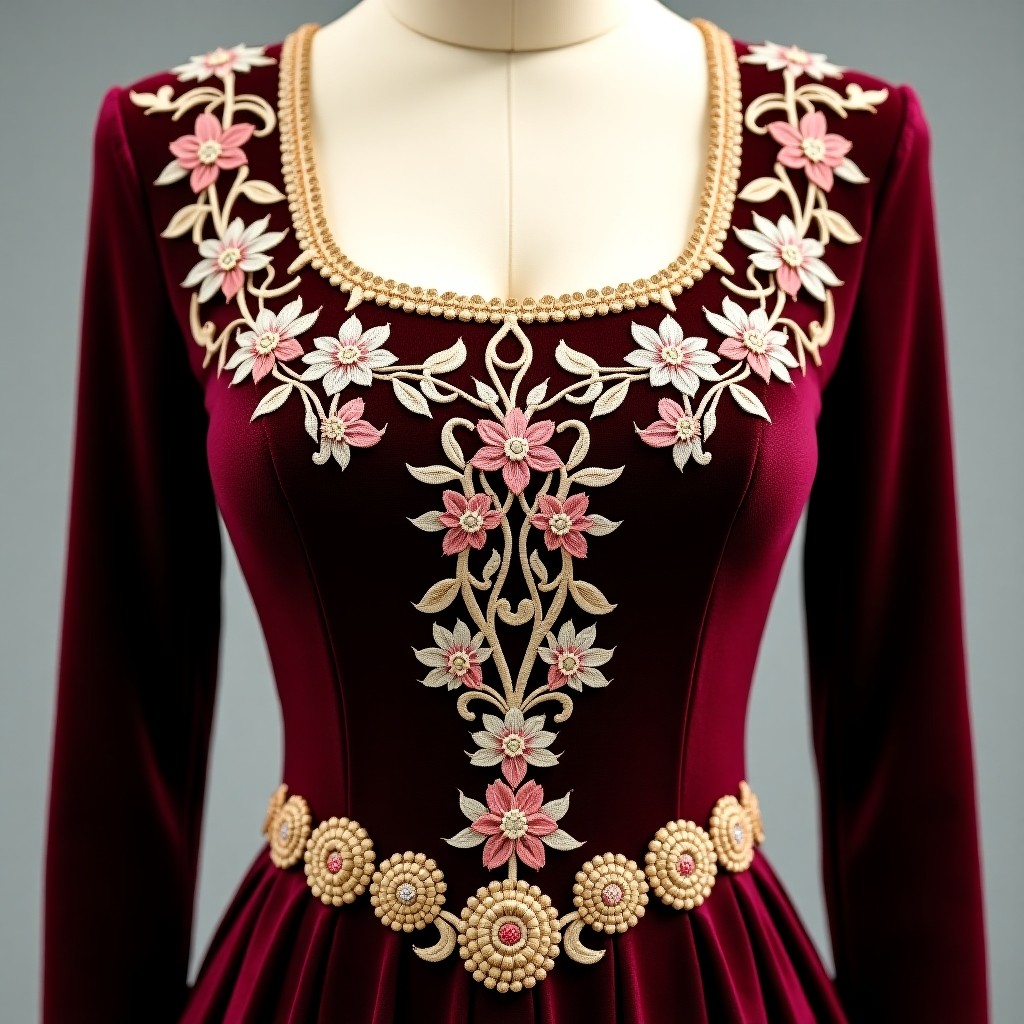 Imperial Bloom Royal Neck Gown