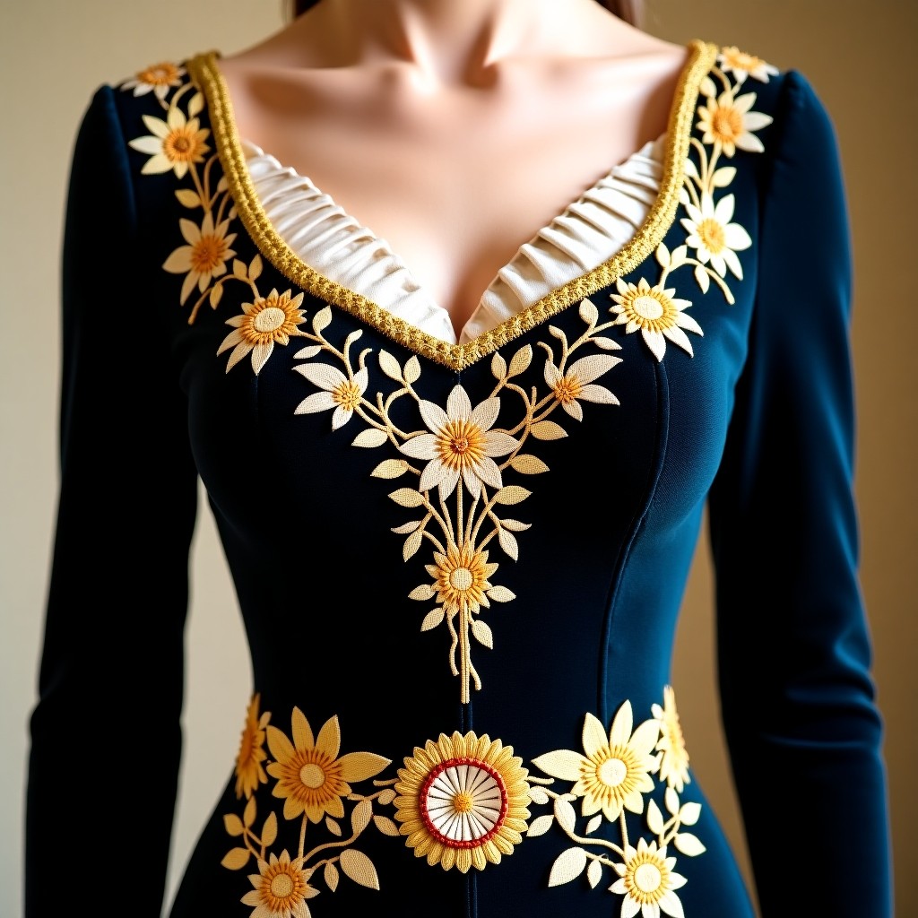 Noble Rose Court Embroidered Dress
