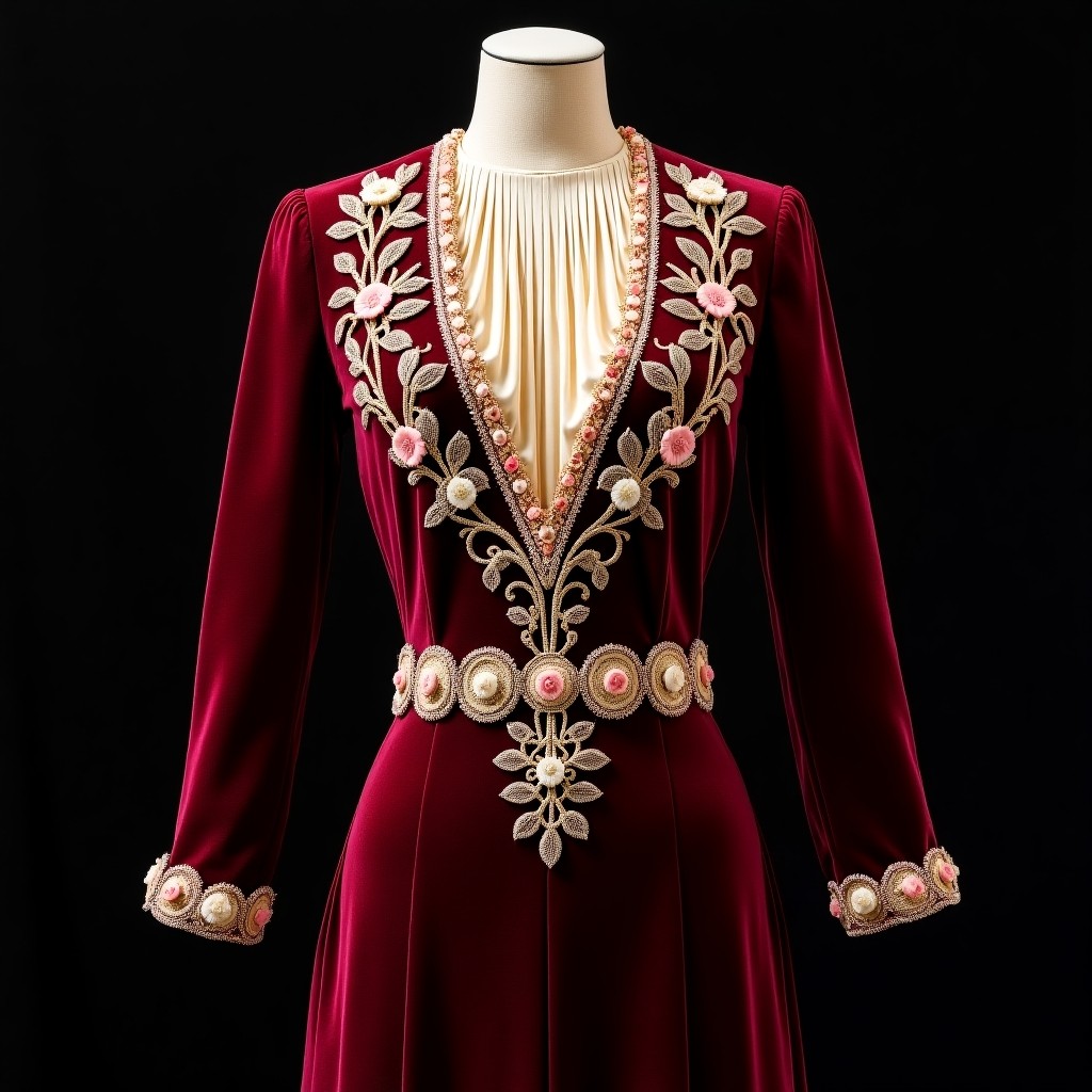 Imperial Fleur Court Neck Dress