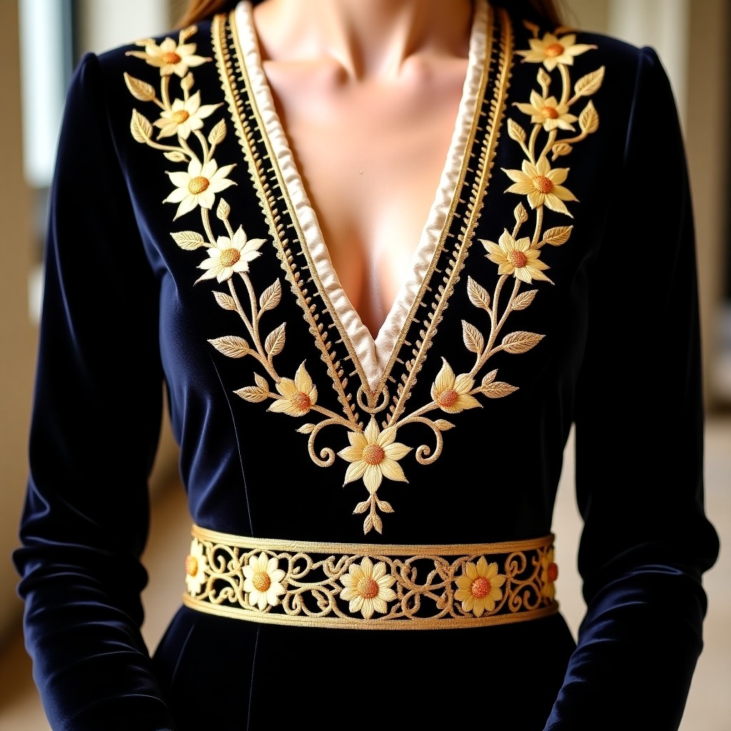 Royal Fleur Evening Court Gown