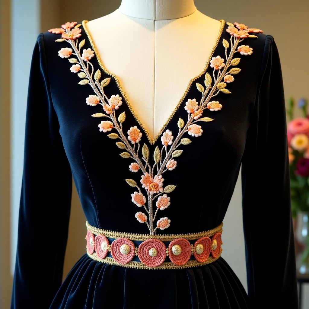 Noble Garden Royal Neck Gown