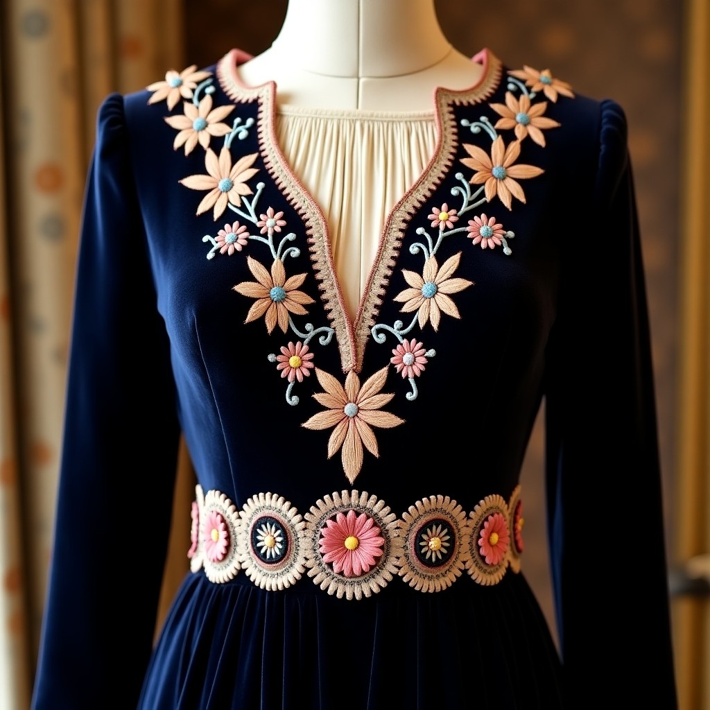 Regal Blossom Evening Court Dress