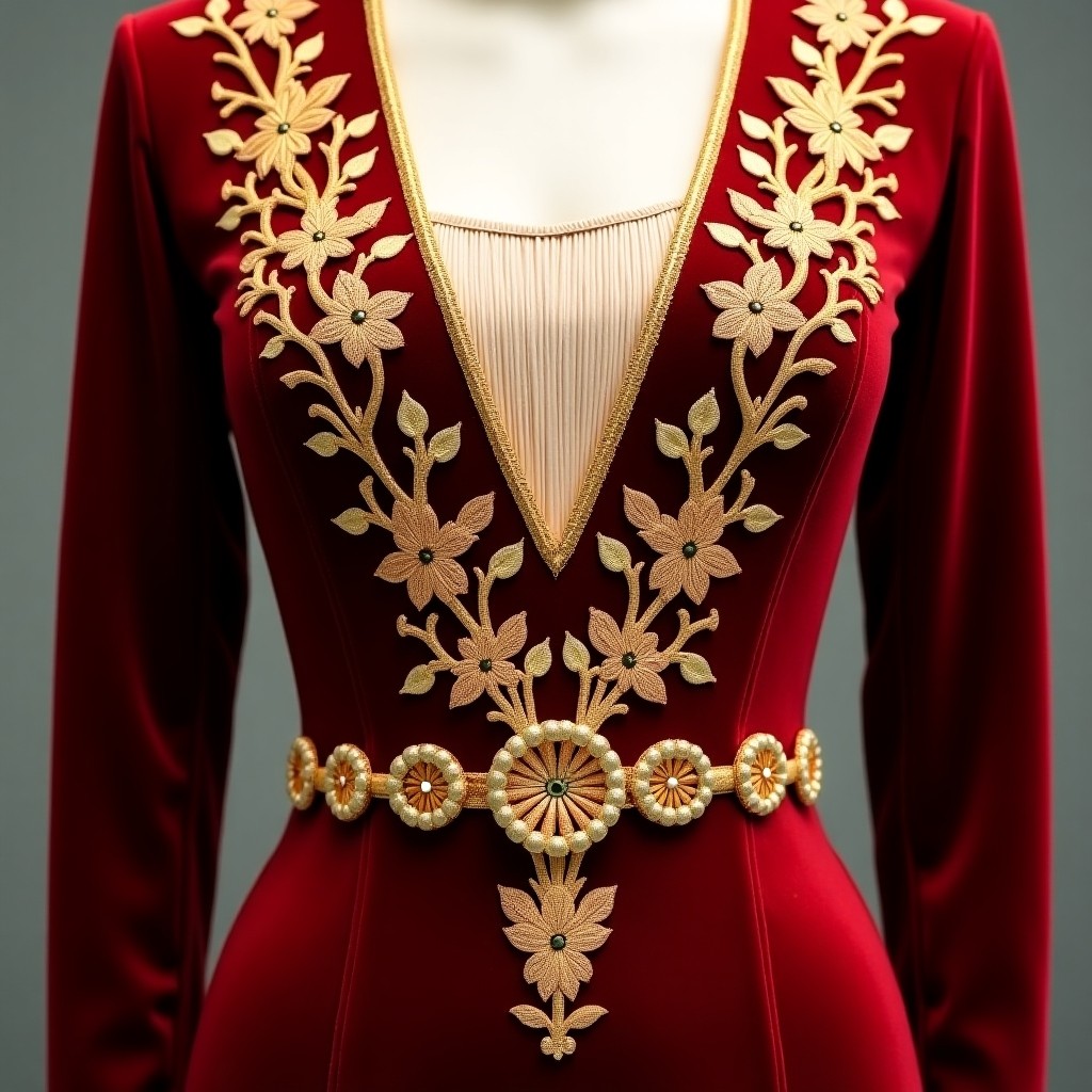 Imperial Duchess Floral Neck Gown