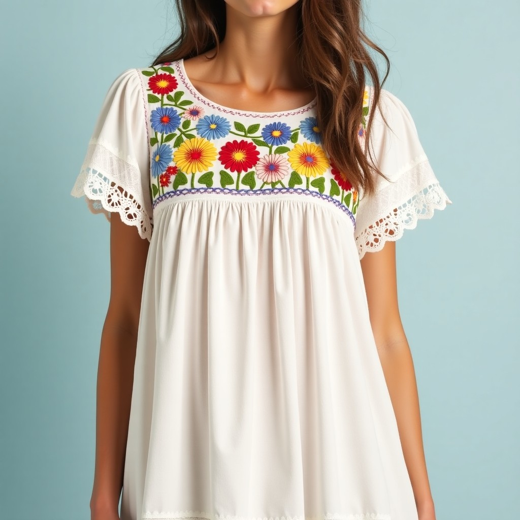 Bohemian Folk Embroidered Women's Dress