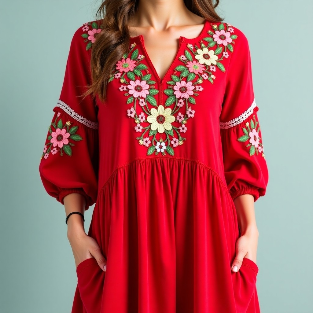 Bohemian Botanical Vine Trail Dress