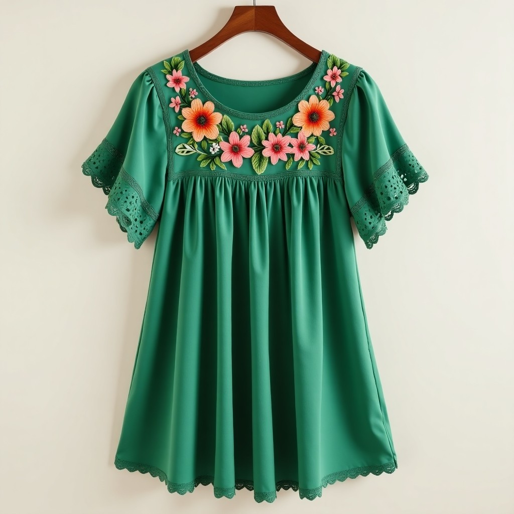 Bohemian Floral Garden Embroidered Maxi Dress
