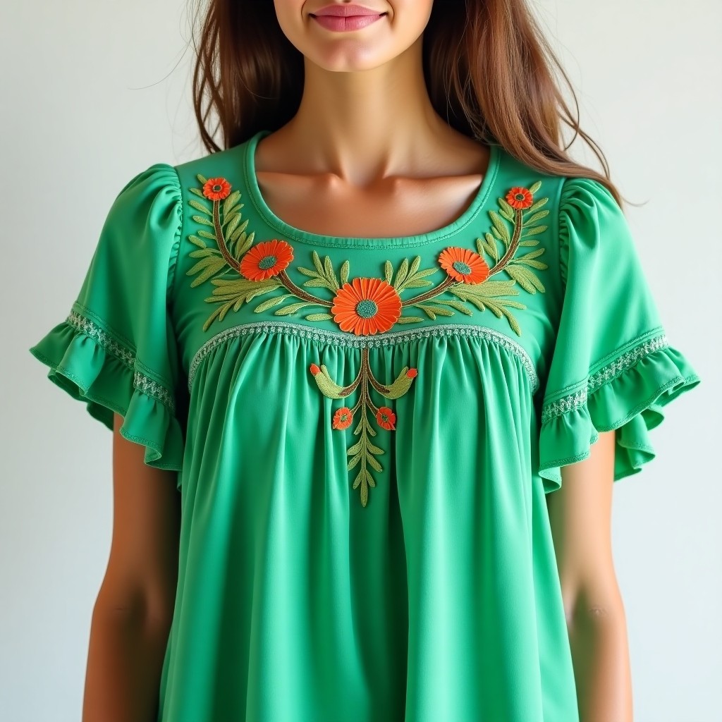 Boho Garden Blossom Embroidered Maxi Dress