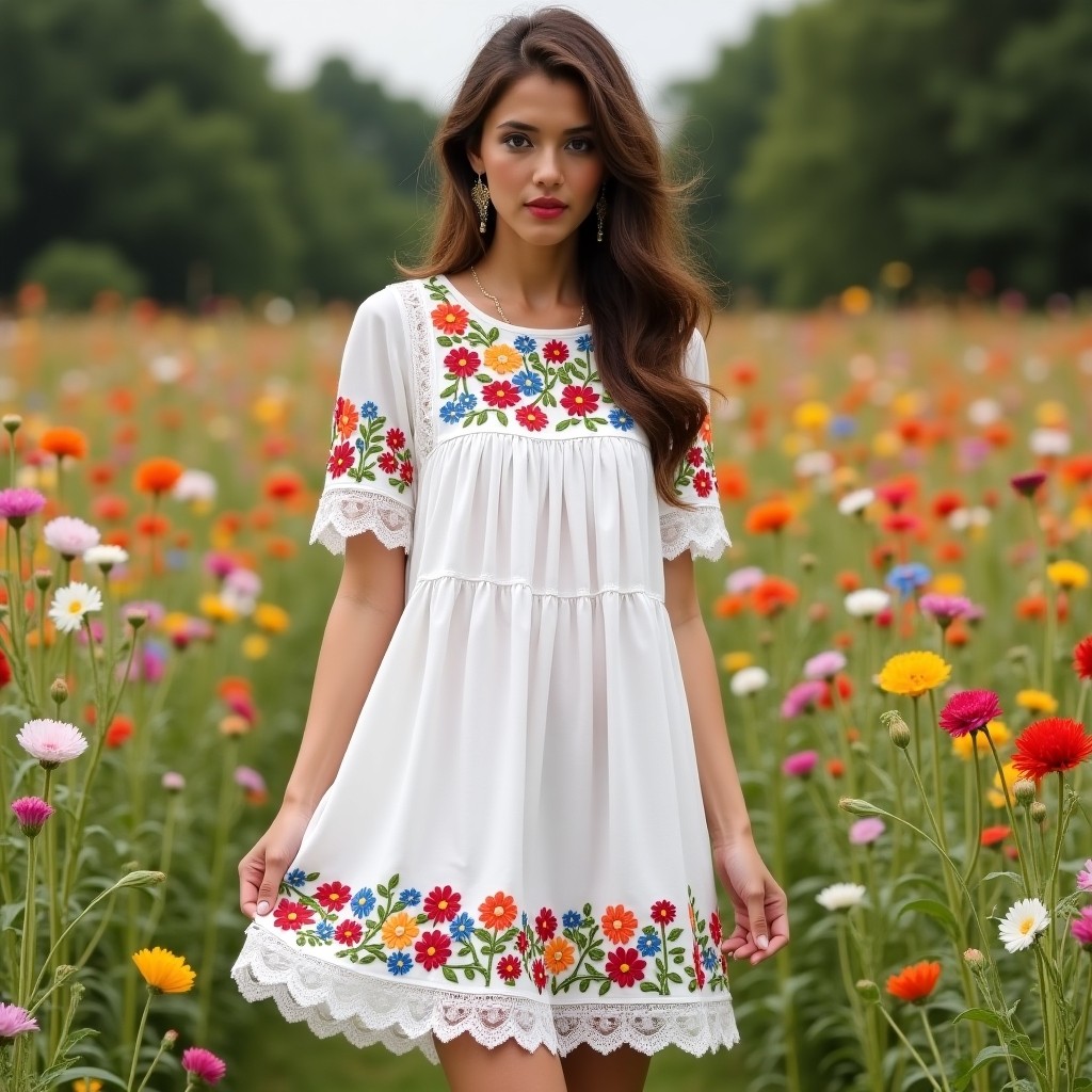 Bohemian Garden Leaf Trail Maxi Dress