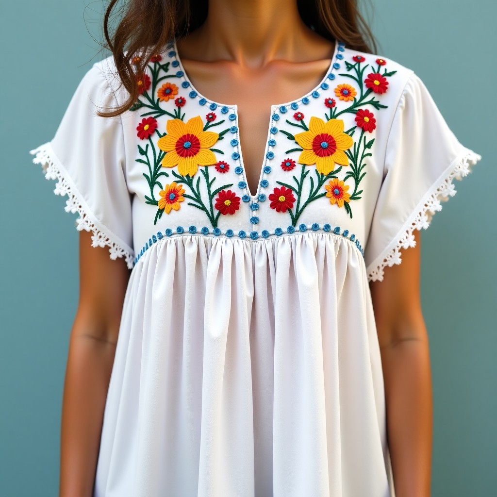 Bohemian Blossom Garden Embroidered Maxi Dress