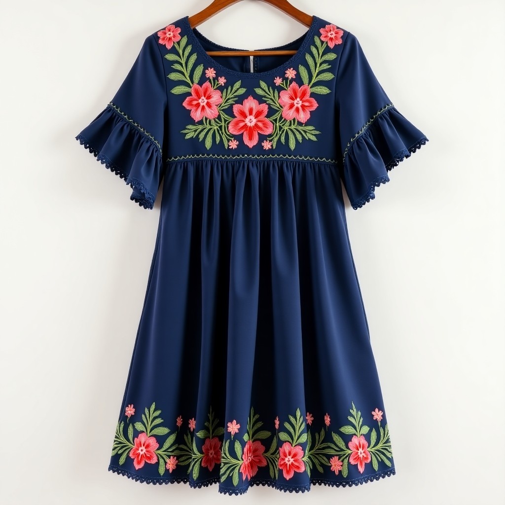 Boho Wildflower Vine Flowy Dress