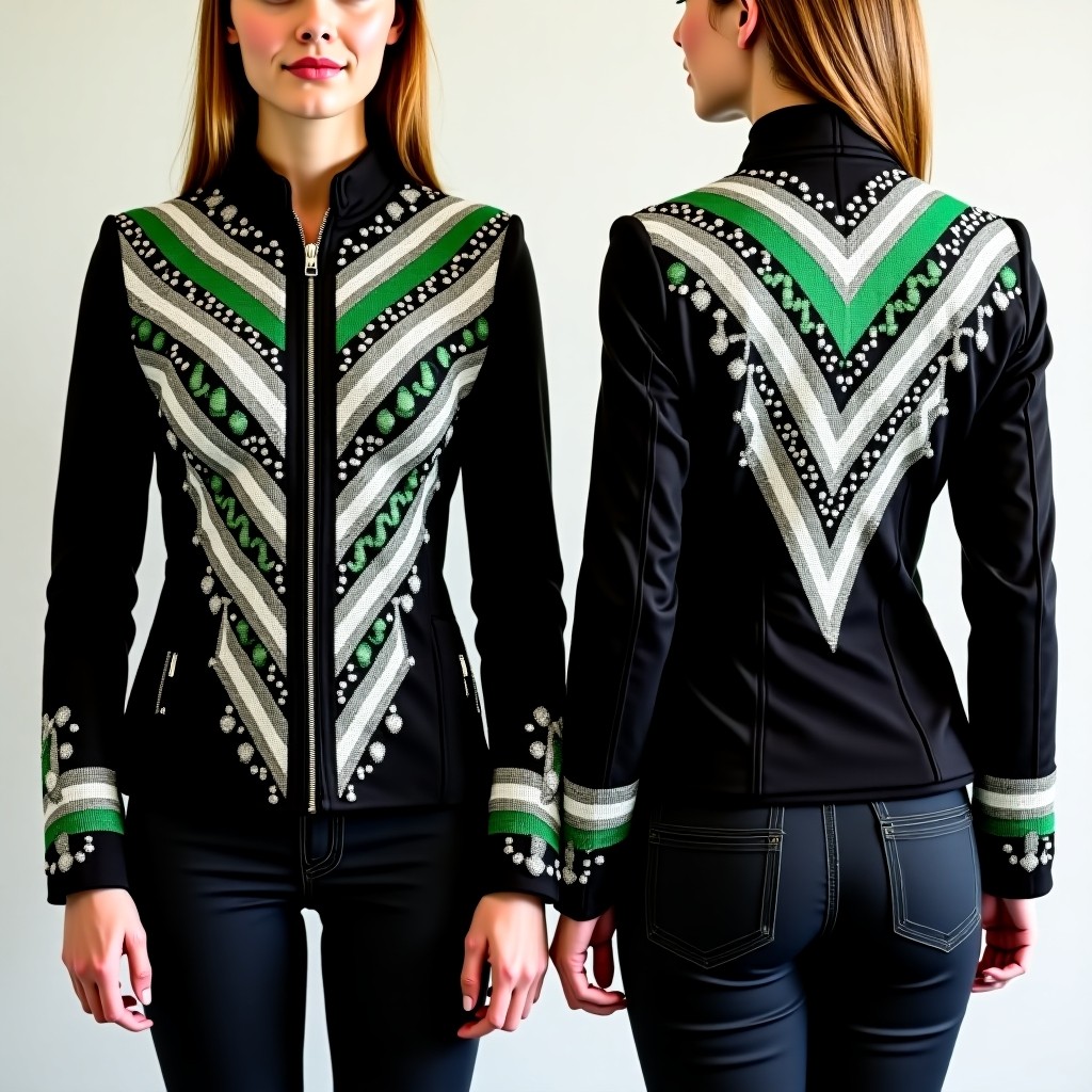 Ornate Floral Branch Embroidered Jacket Dress