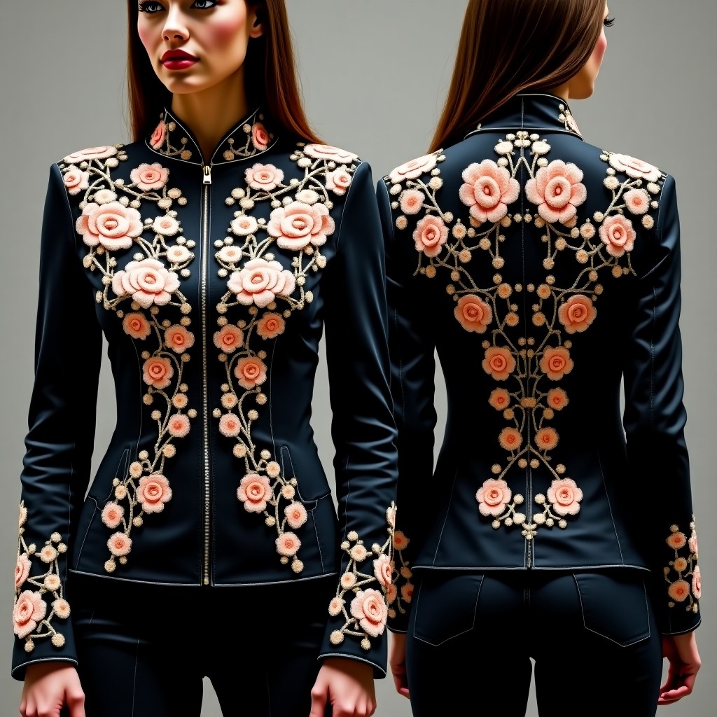 Fancy Luxury Scroll Jacket Dress