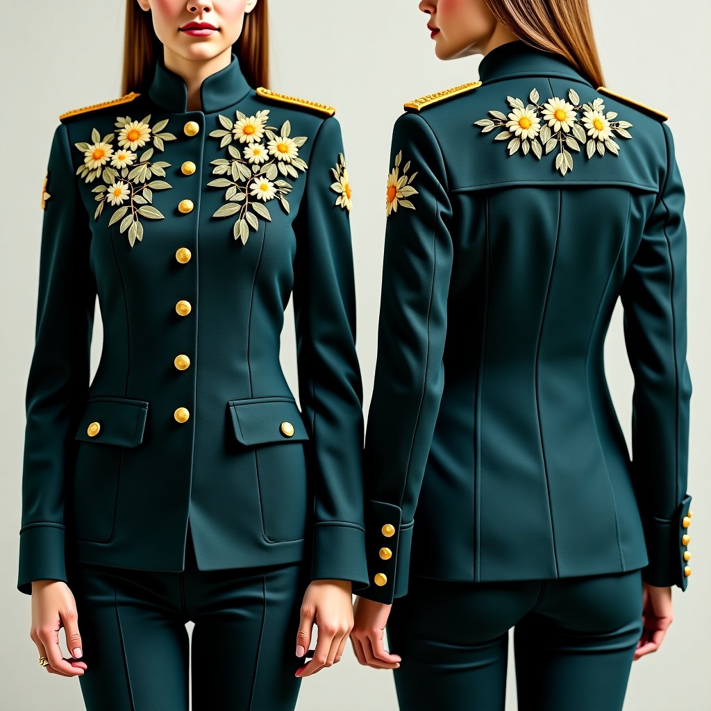 Luxury Floral Scroll Front Jacket