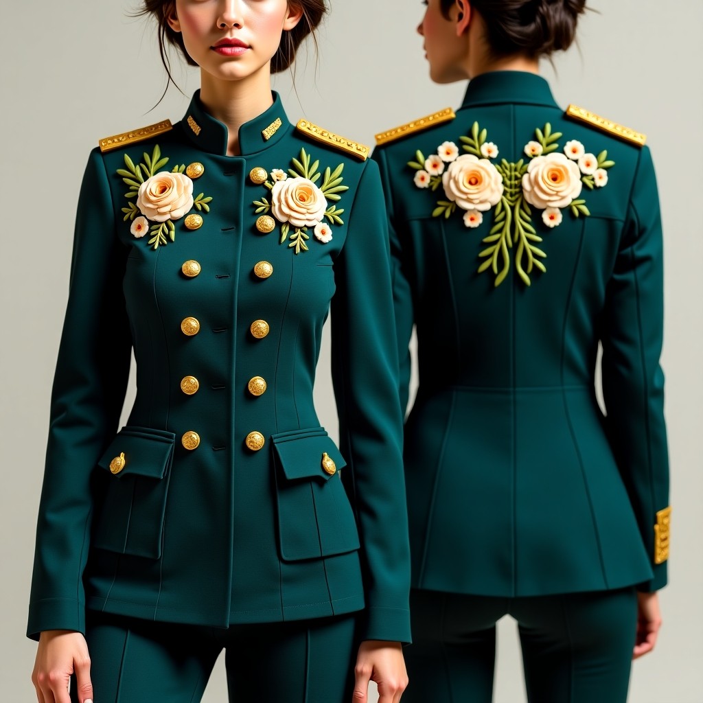 Royal Ornamental Leaf Embroidered Jacket