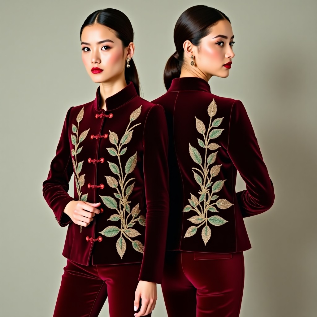 Luxury Floral Panel Embroidered Blazer