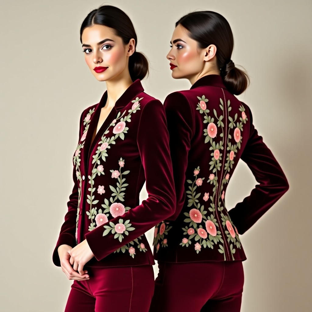 Luxury Floral Front Panel Blazer