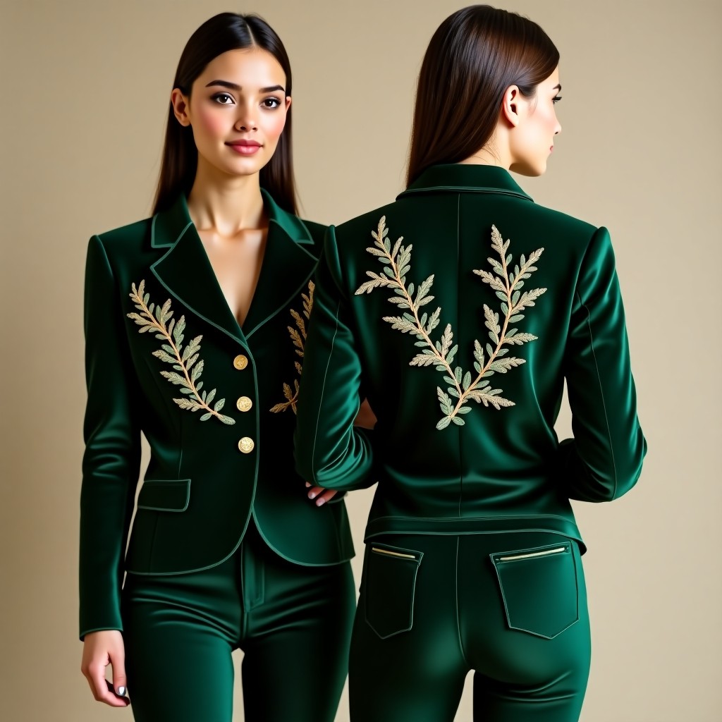 Premium Botanical Front Blazer