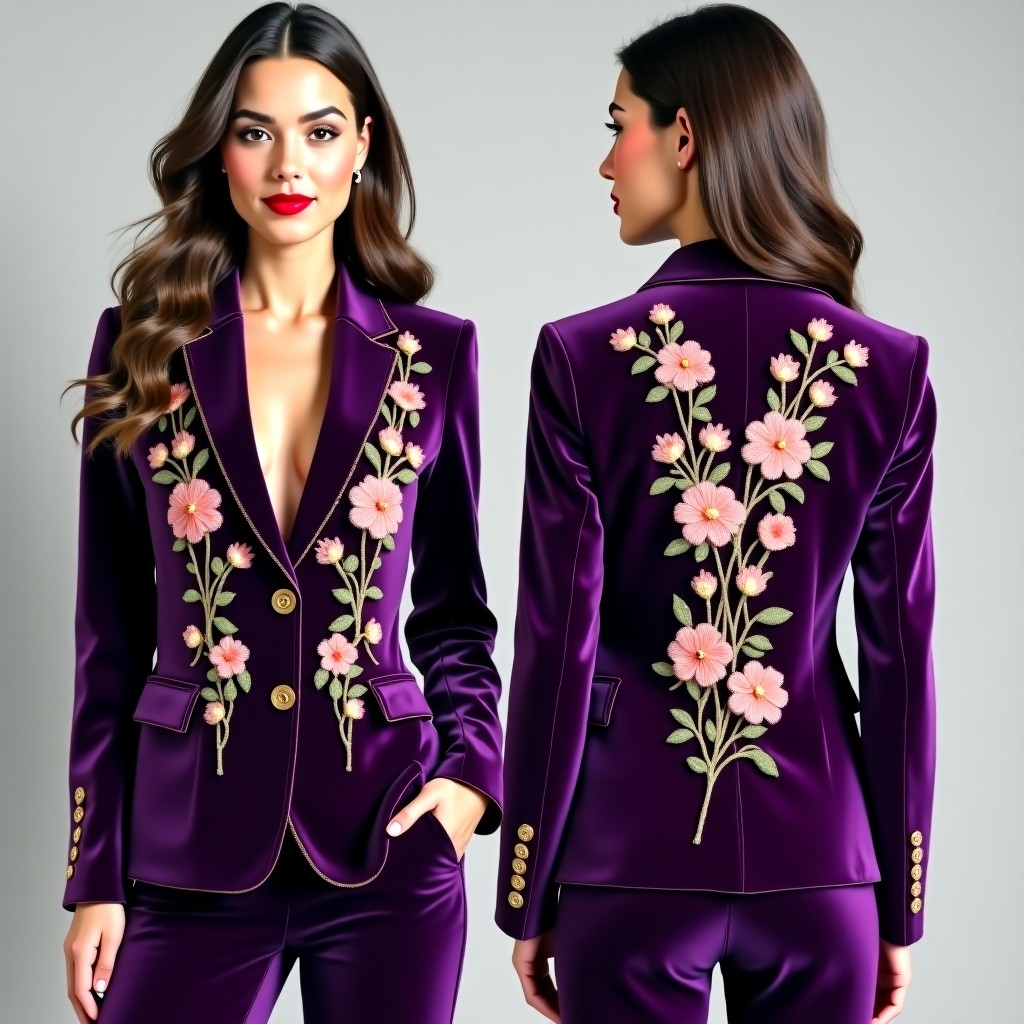 Designer Luxury Lapel Embroidered Blazer