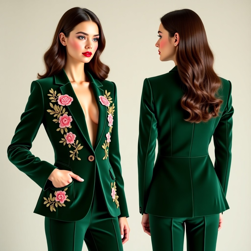 Couture Botanical Floral Blazer