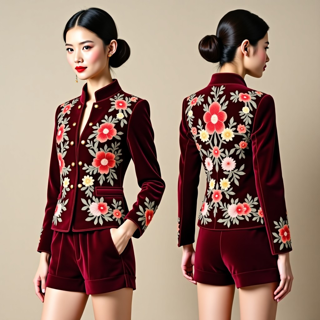 Elegant Leaf Scroll Luxury Blazer