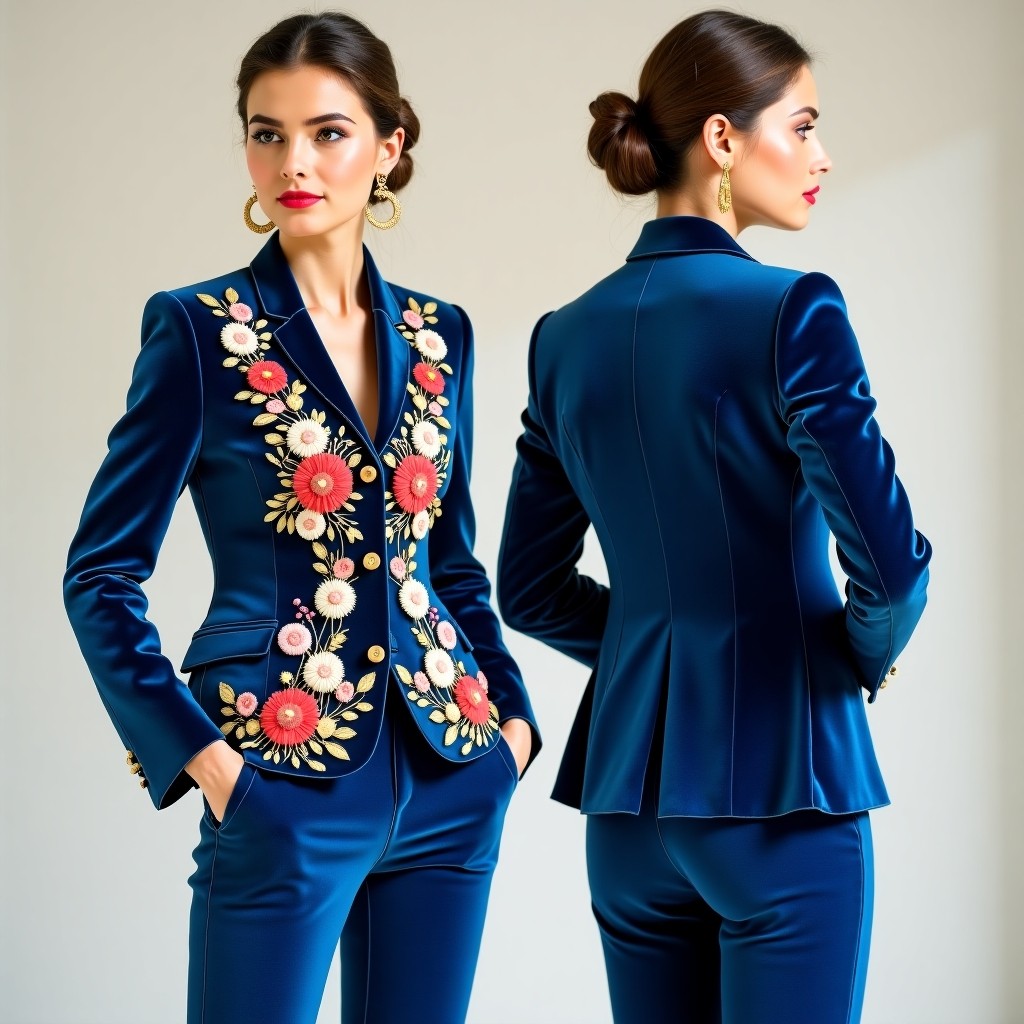 Botanical Leaf Trail Luxury Blazer