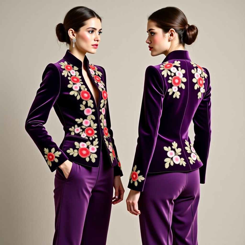 Elegant Vine Scroll Designer Blazer