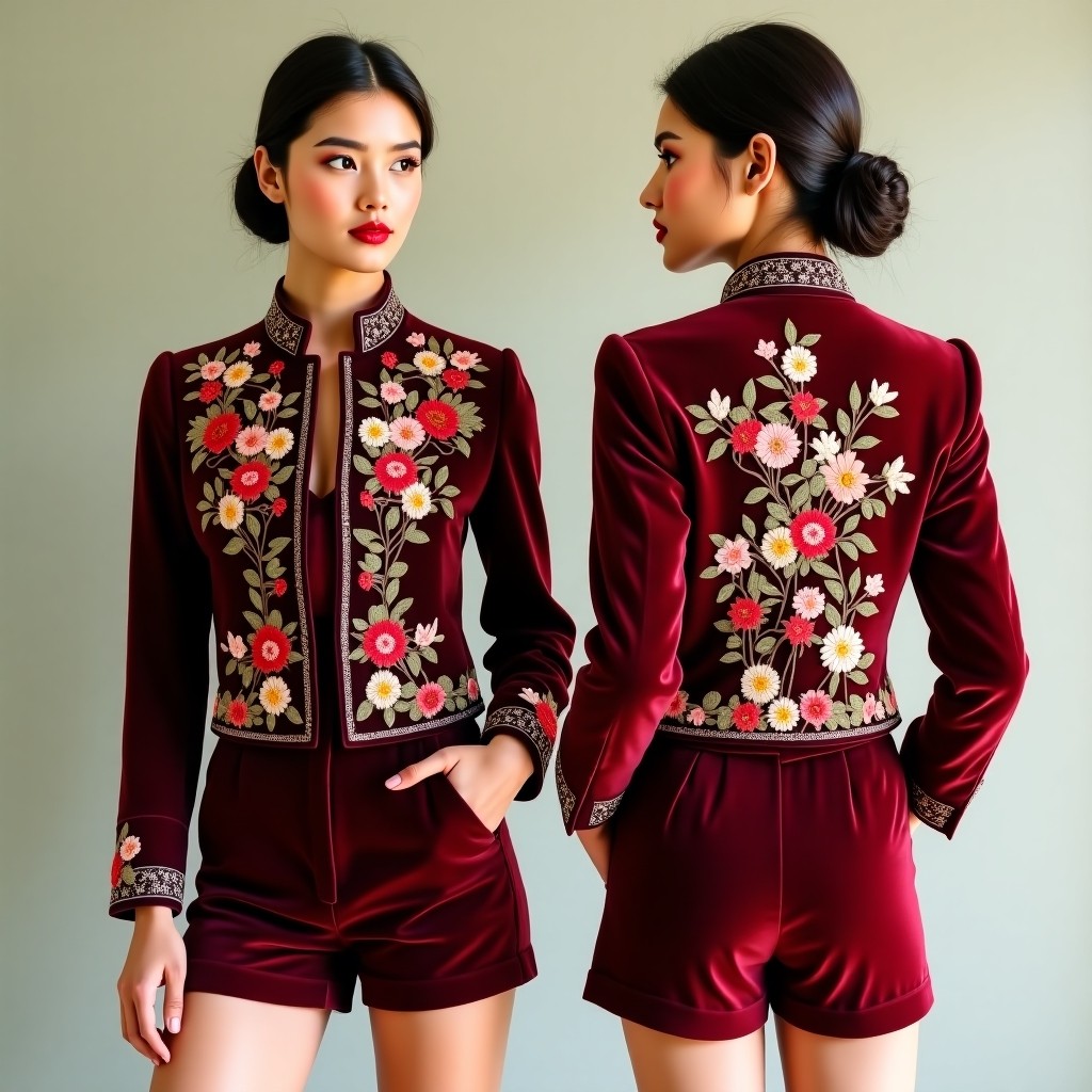 Premium Vinework Embroidered Tailored Blazer