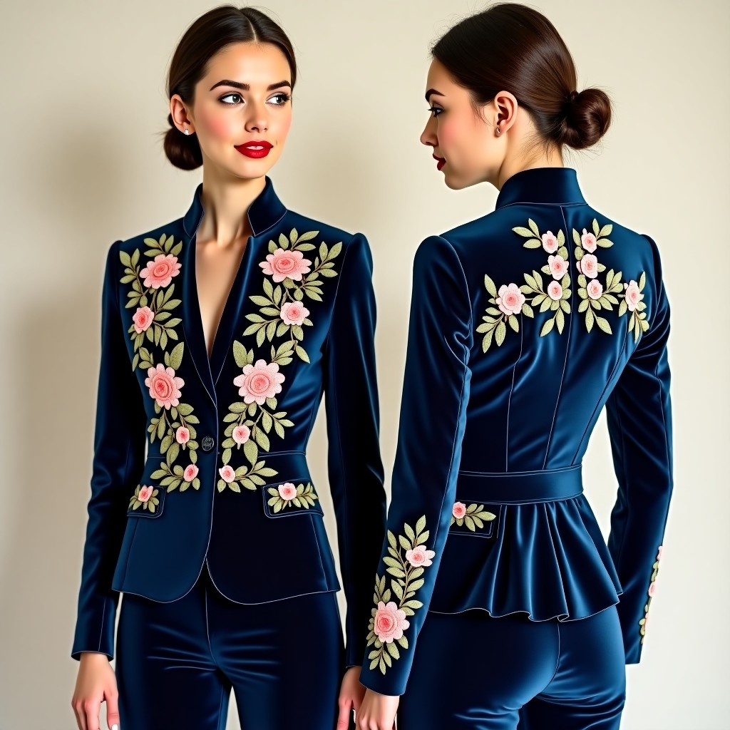 Luxury Blossom Vine Fashion Blazer