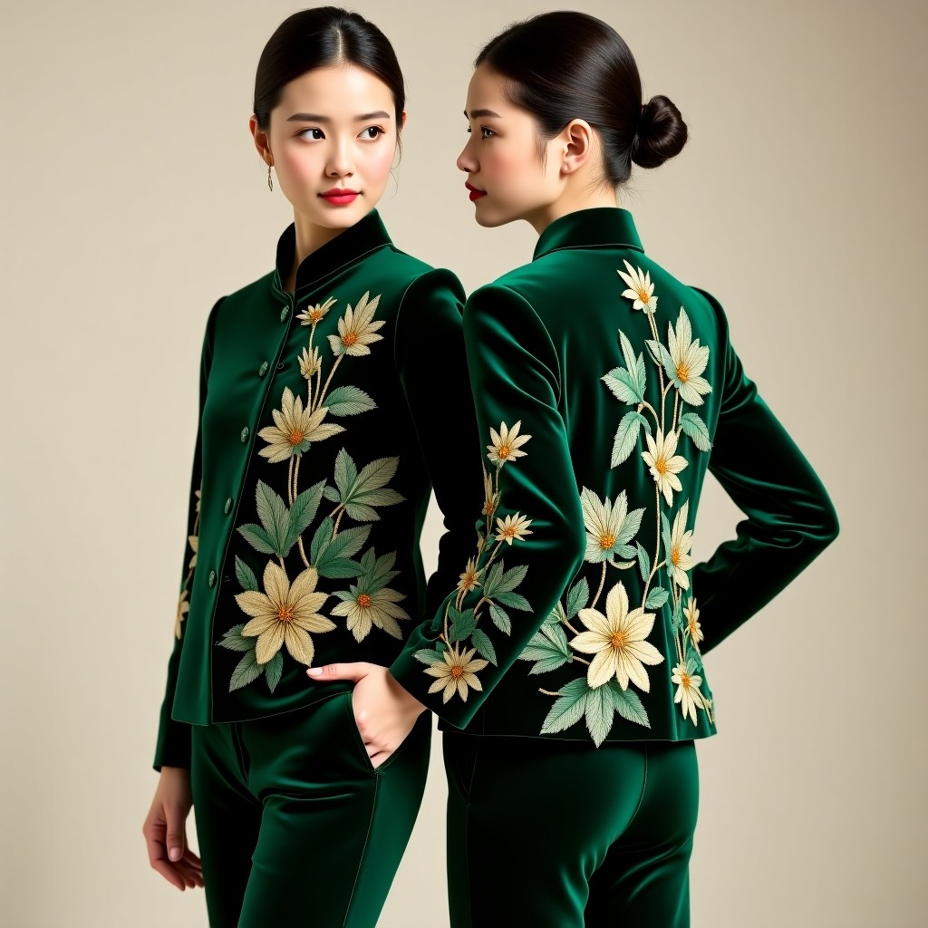 Luxury Floral Collar Embroidered Blazer
