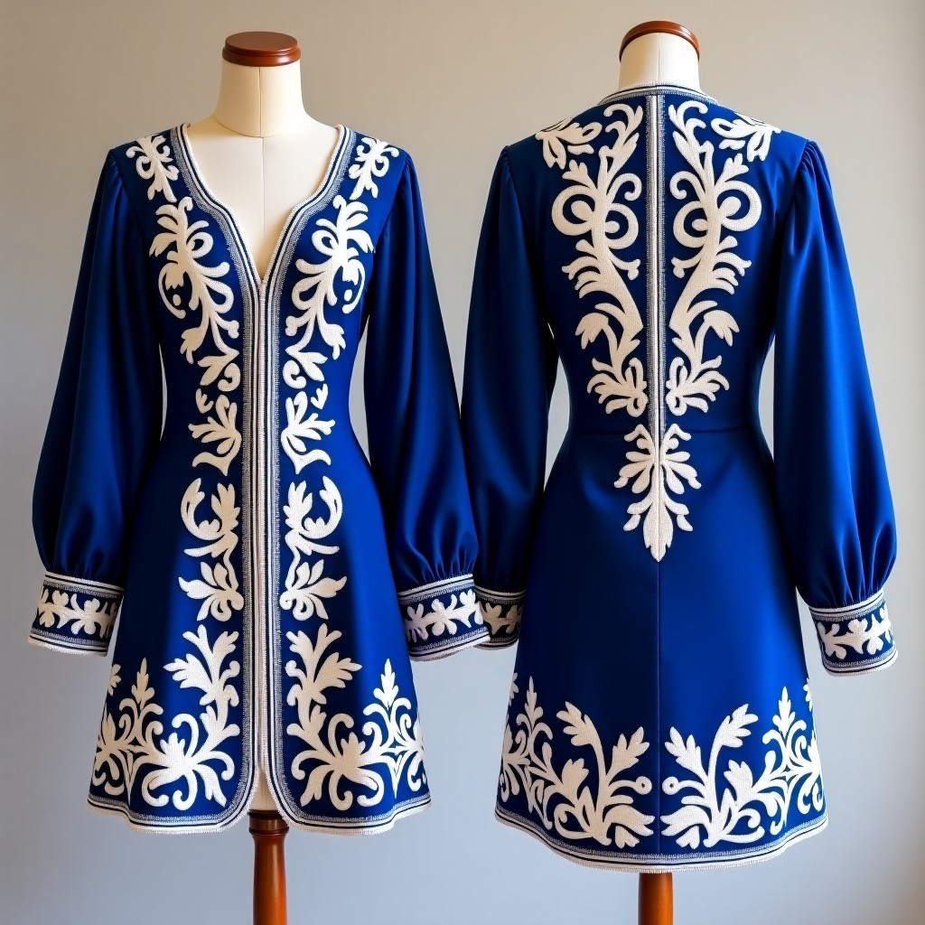 Elegant Floral Border Karakou Jacket