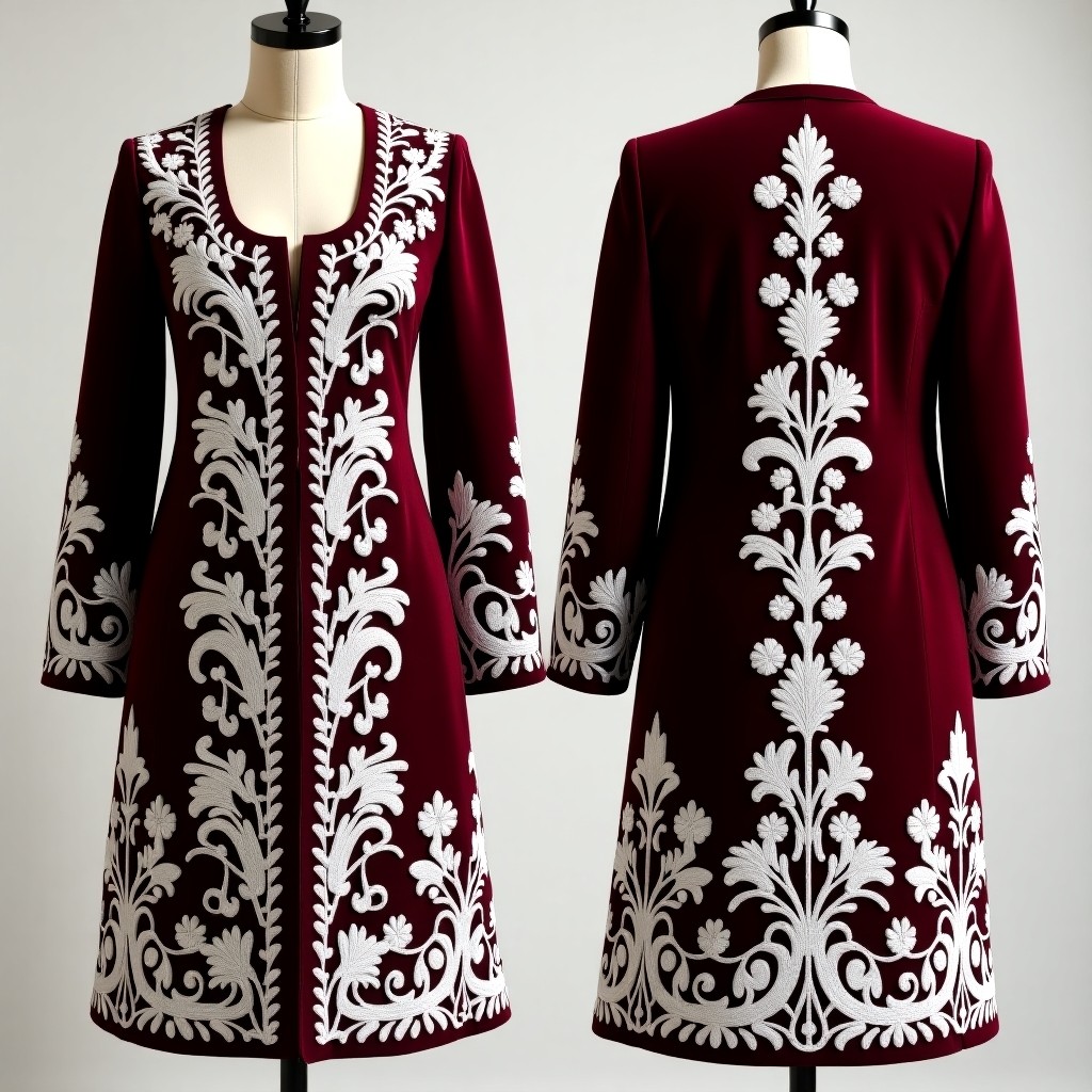 Regal Satin Stitch Embroidered Jacket
