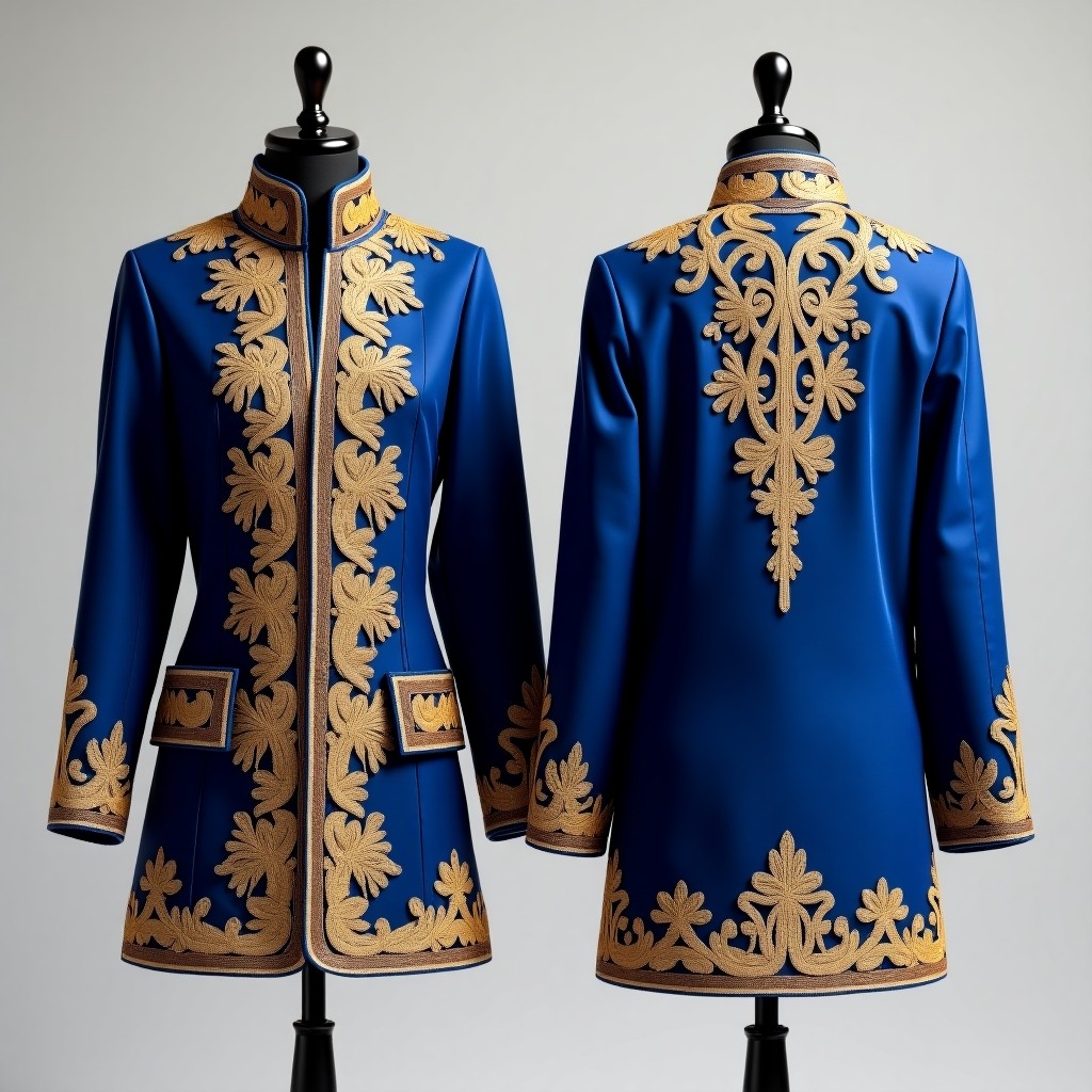 Sophisticated Raised Motif Embroidered Jacket