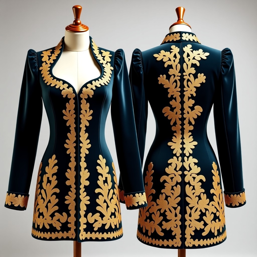 Luxury Floral Frame Embroidered Jacket