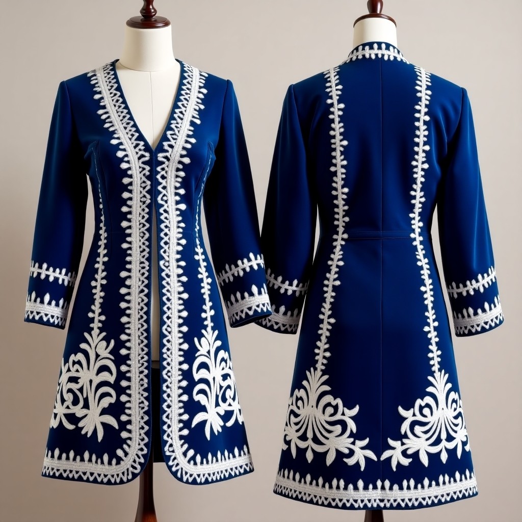 Elegant Embroidered Heritage Blazer Jacket