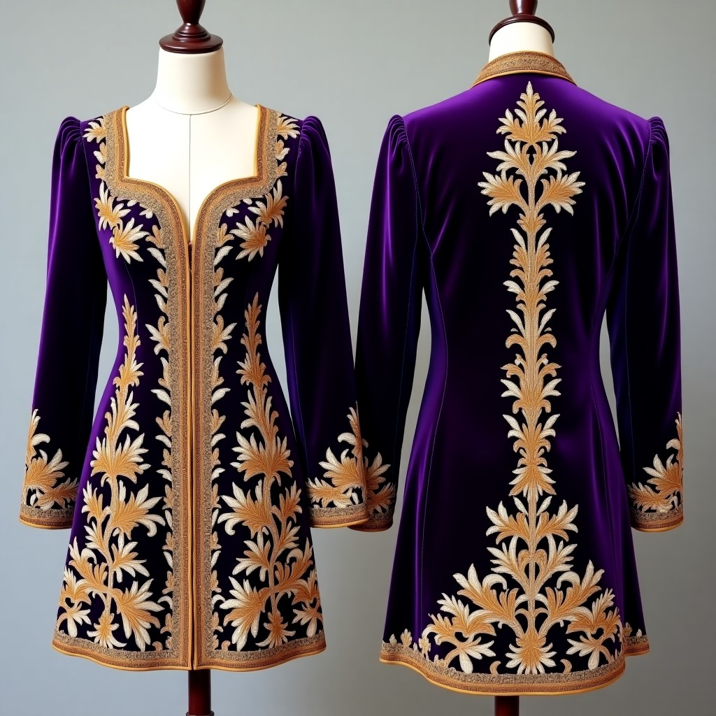 Baroque Leaf Embroidered Formal Jacket