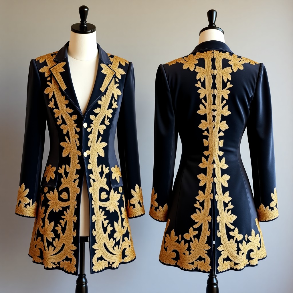 Arabesque Motif Embroidered Designer Jacket