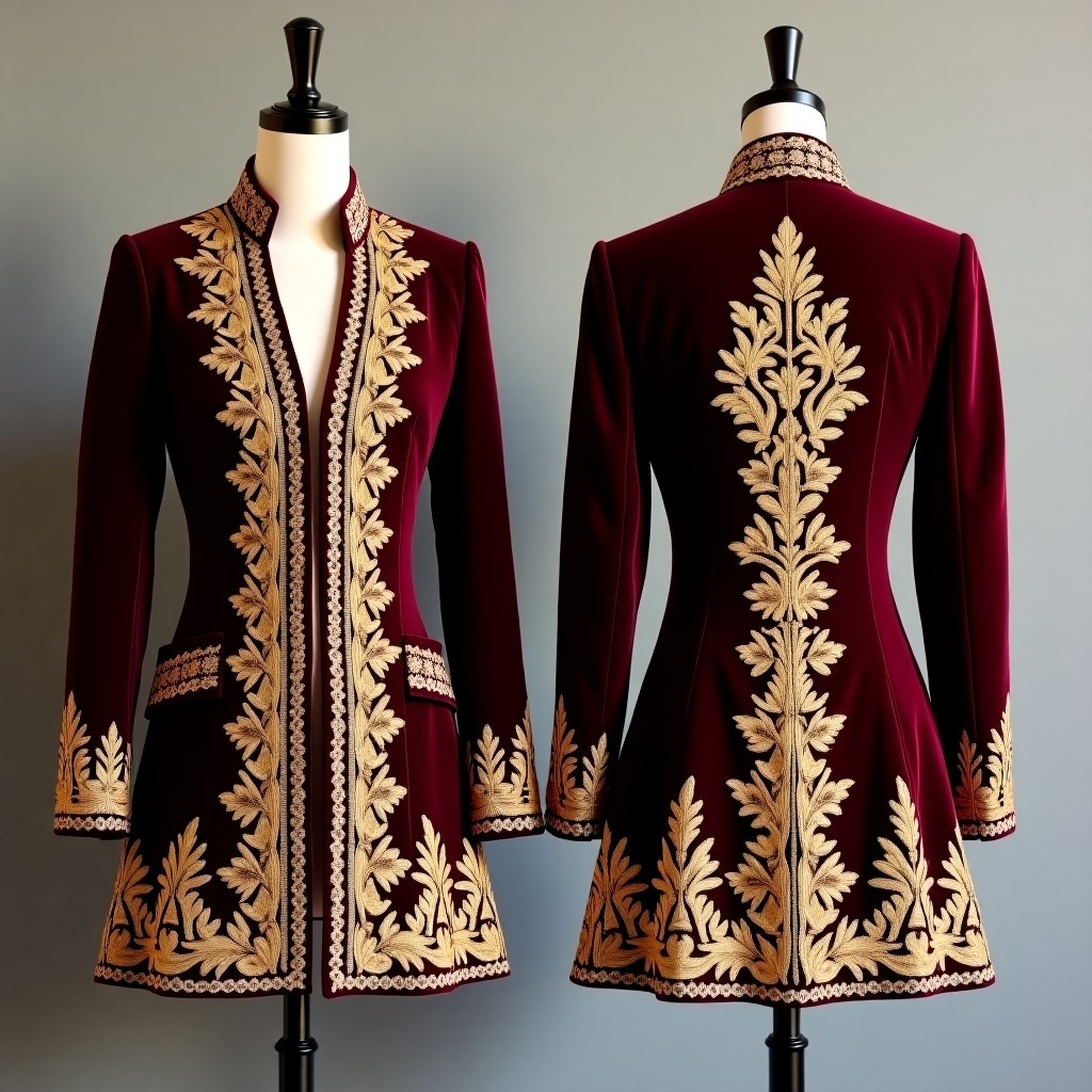 Decorative Cuff Embroidered Luxury Jacket