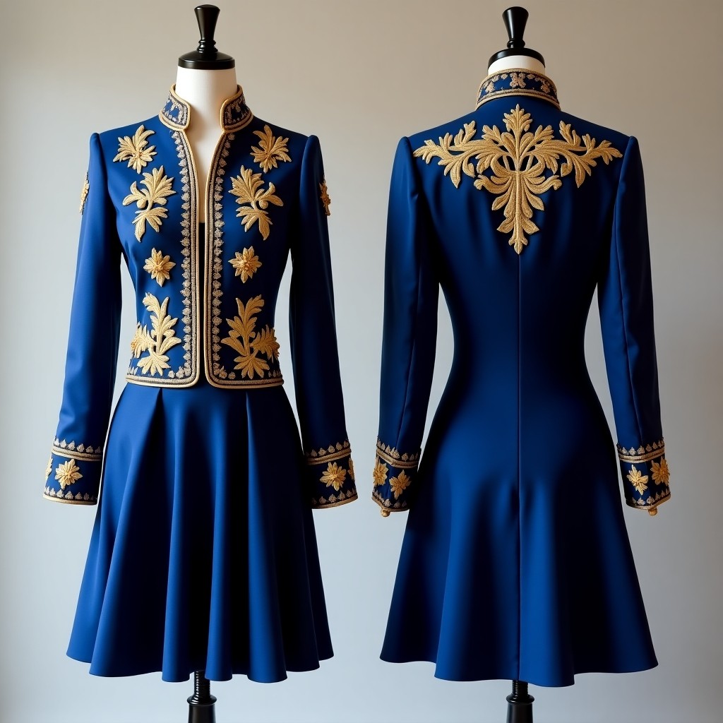 Elegant Scrollwork Satin Stitch Embroidered Jacket