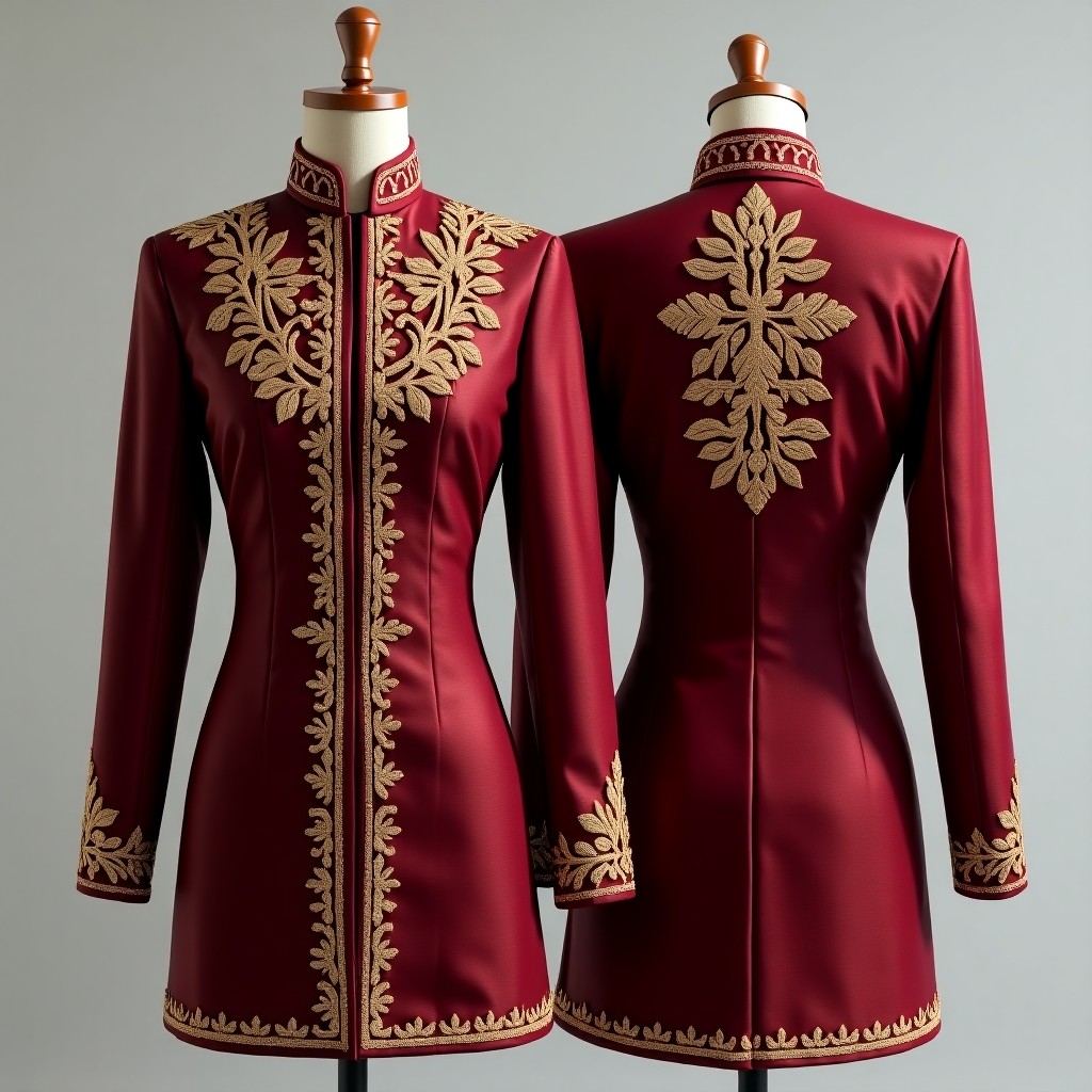 Refined Scroll Embroidered Evening Jacket