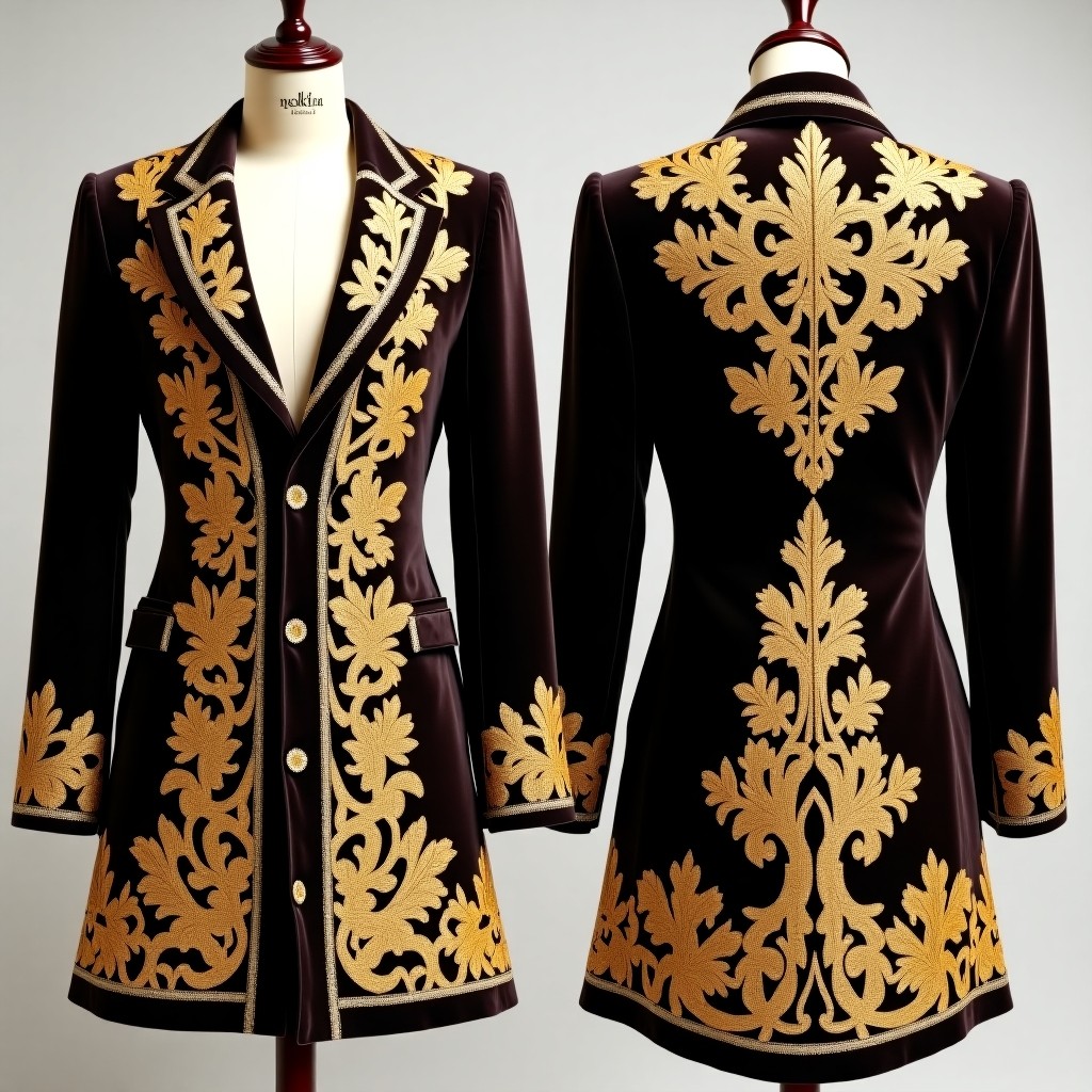 Decorative Raised Satin Embroidery Jacket