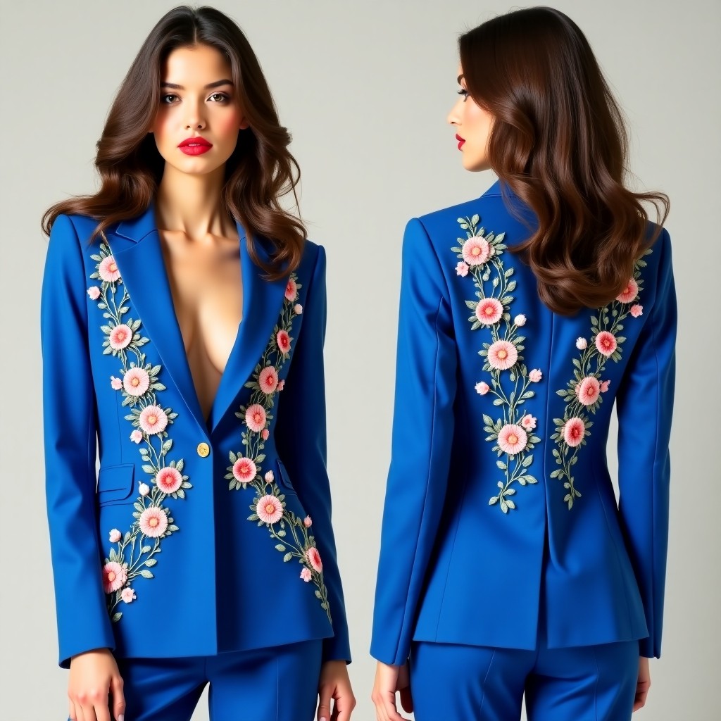 Sophisticated Floral Panel Jacket