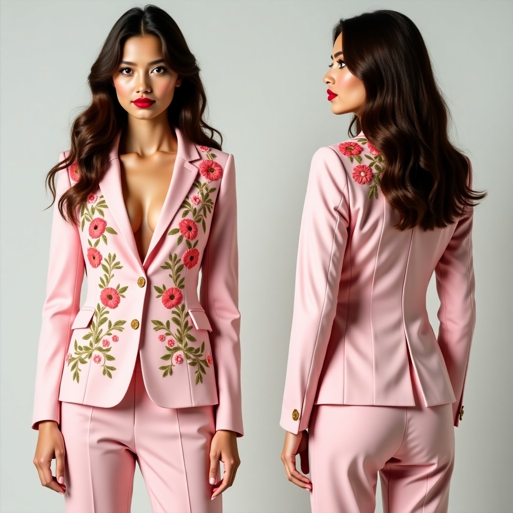 Intricate Floral Cuff Embroidered Jacket