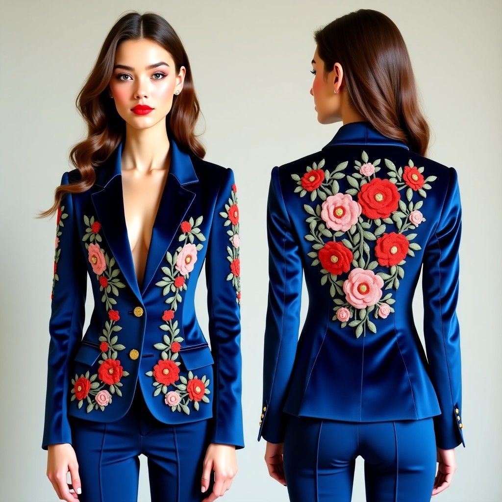 Graceful Floral Embroidery Jacket