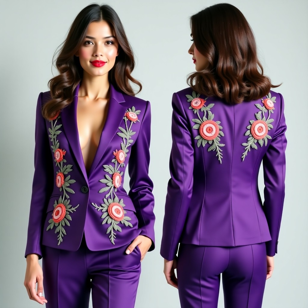 Luxury Floral Pocket Embroidered Jacket