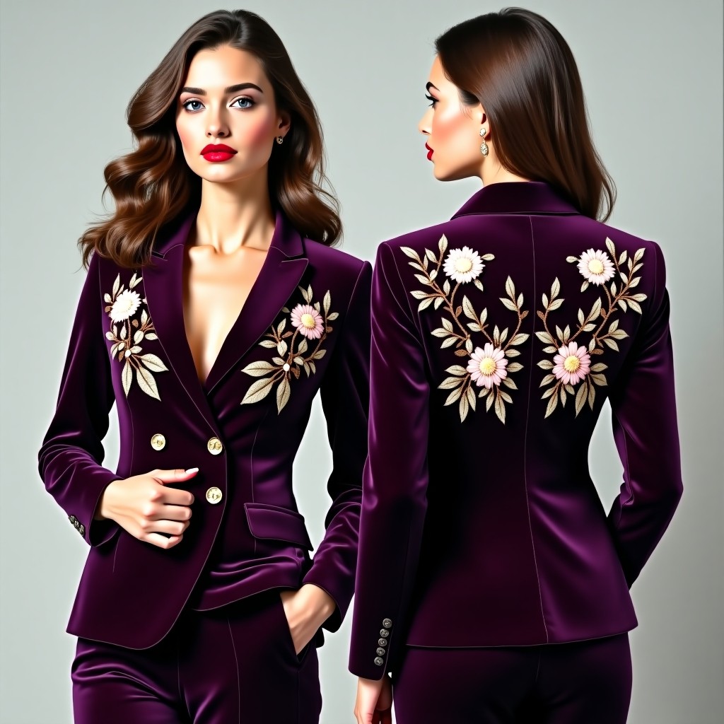 Sophisticated Floral Shoulder Jacket