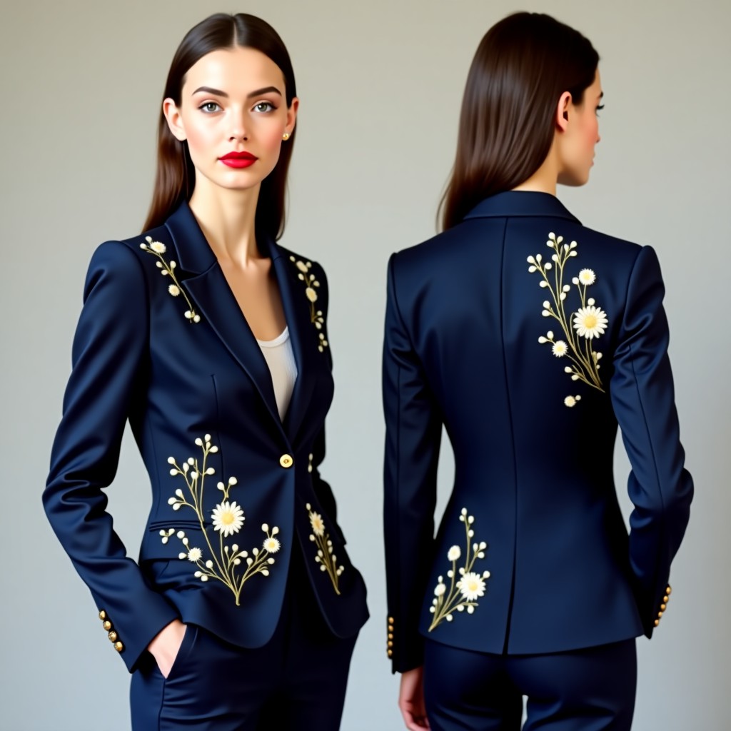 Sophisticated Floral Motif Jacket